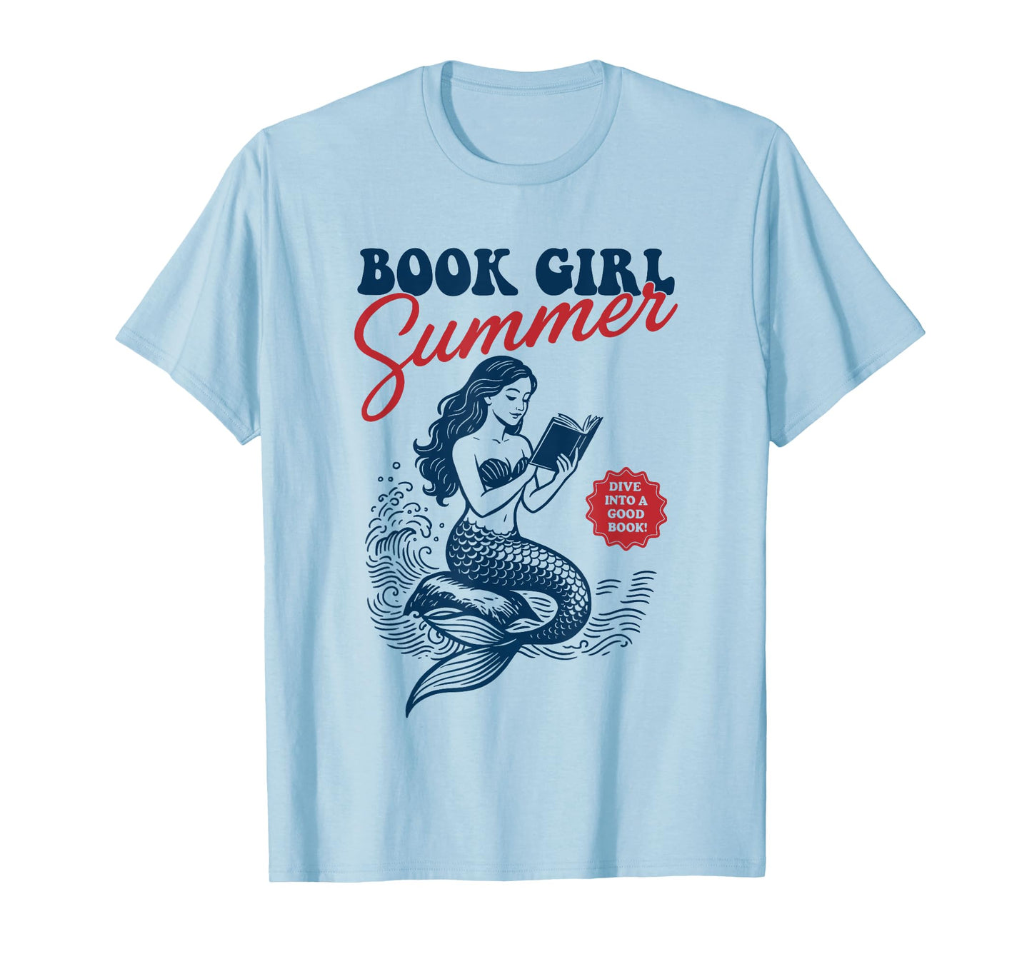 Retro Book Girl Summer Beach Vacation For Book Lover T-Shirt