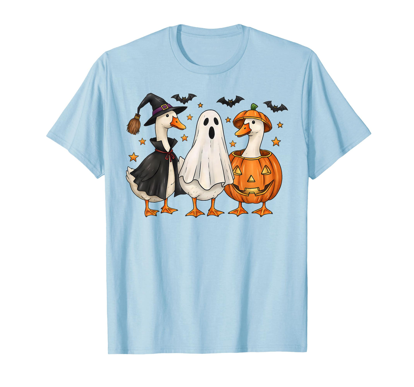 Cute Duck Boo Funny Spooky Goose Halloween Fall Pumpkin T-Shirt
