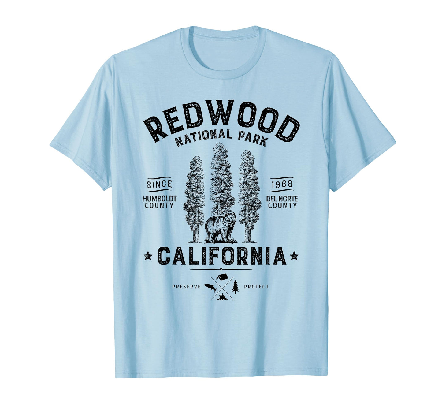 Redwood National Park T Shirt Vintage California Bear Gifts T-Shirt