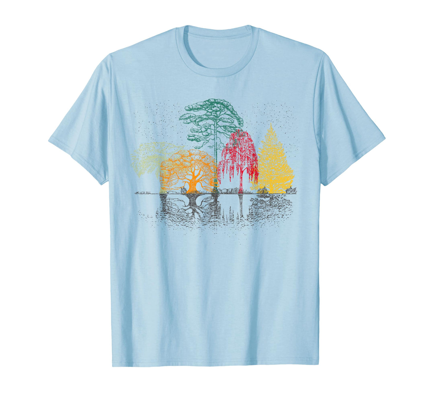 Colorful Trees Wildlife Nature Outdoor Reflection Forest T-Shirt