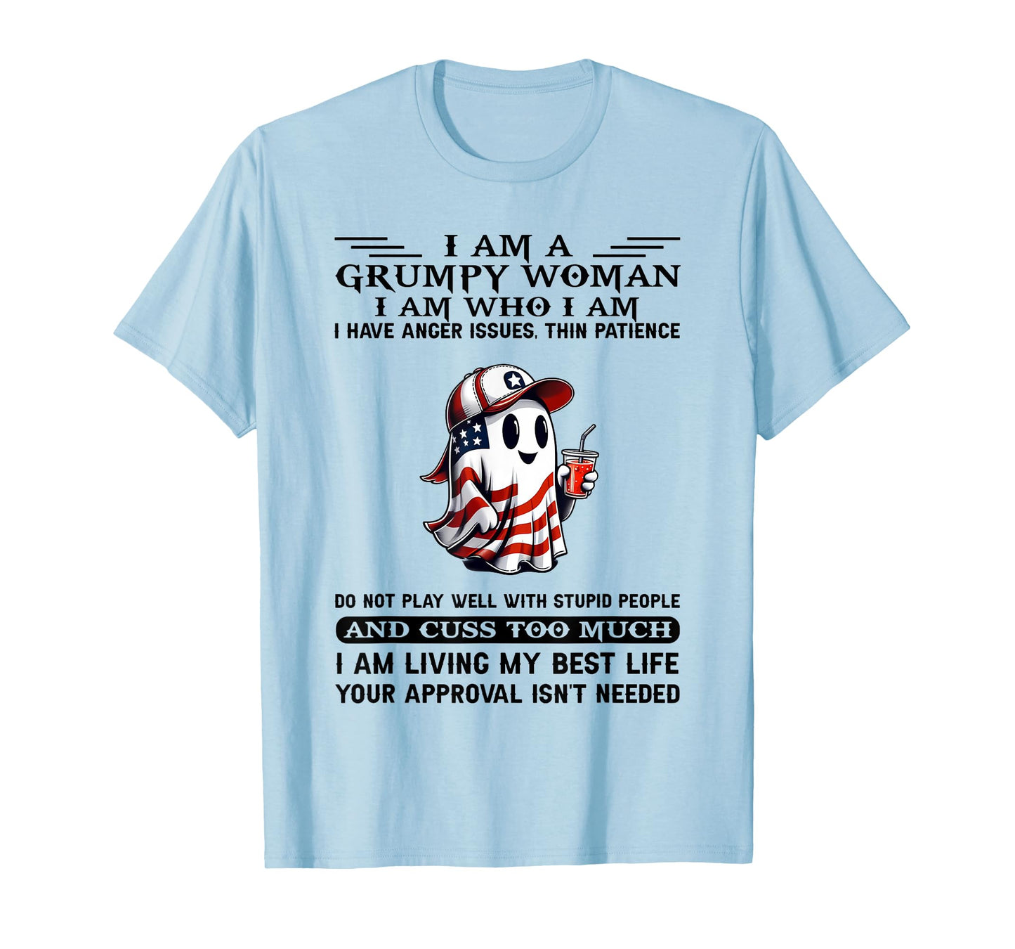 I Am A Grumpy Old Woman I Have Anger Issues Ghost Halloween T-Shirt