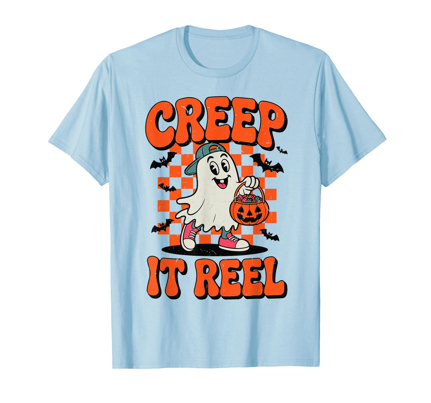 Boy Toddler Creep It Real Funny Halloween Ghost Baseball Cap T-Shirt