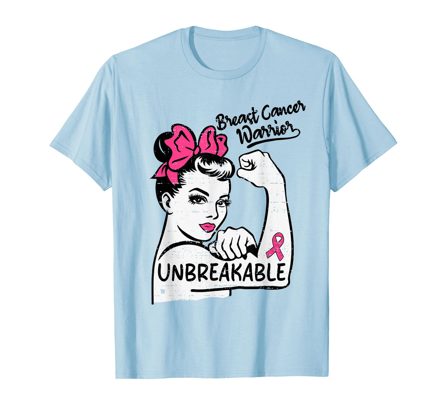 Womens Breast Cancer Warrior Awareness Survivor Pink Ribbon T-Shirt
