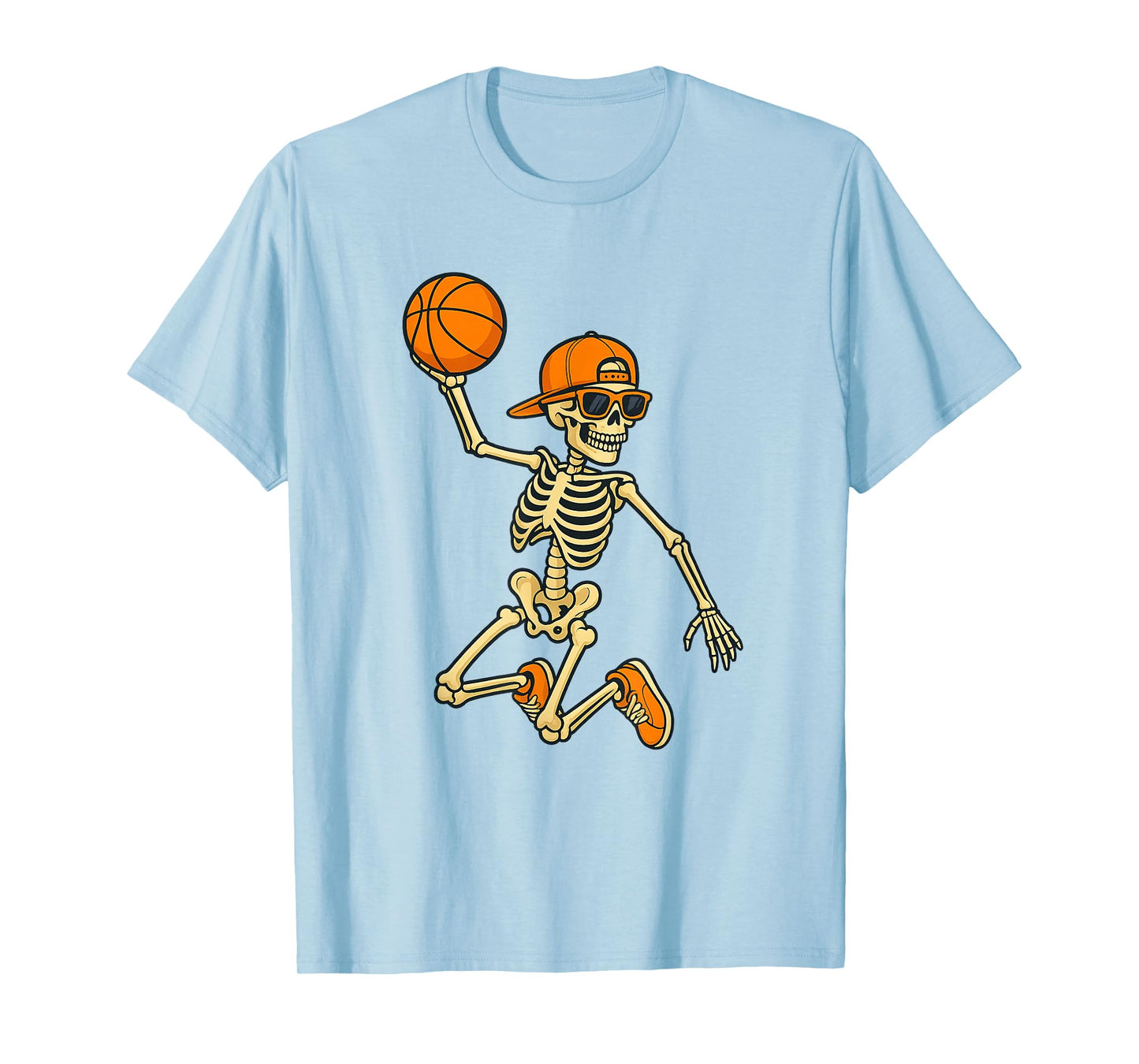 Basketball Skeleton Halloween Shirt Spooky Sports Tee T-Shirt