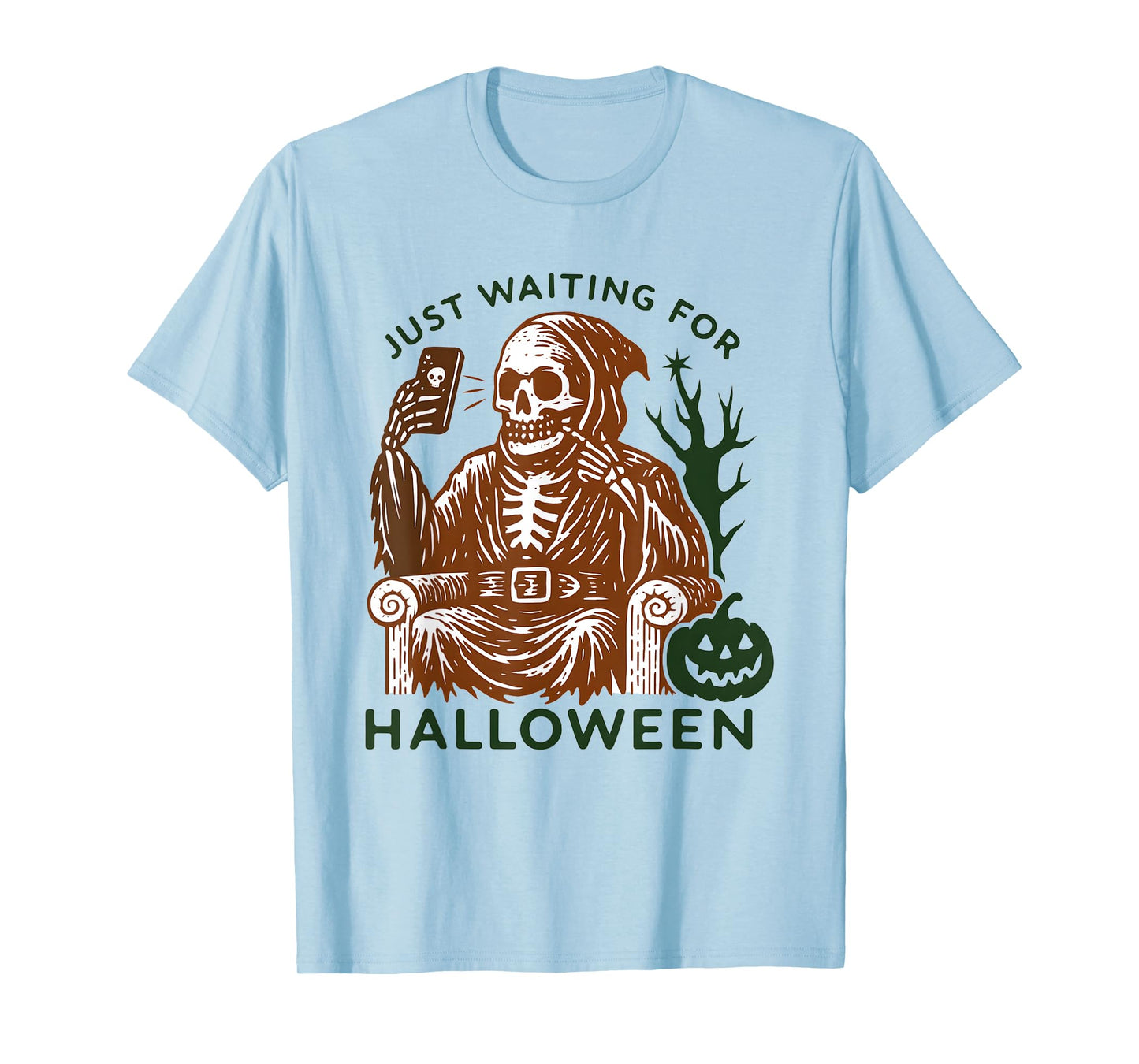 Skeleton Selfie Just Waiting for Halloween T-Shirt