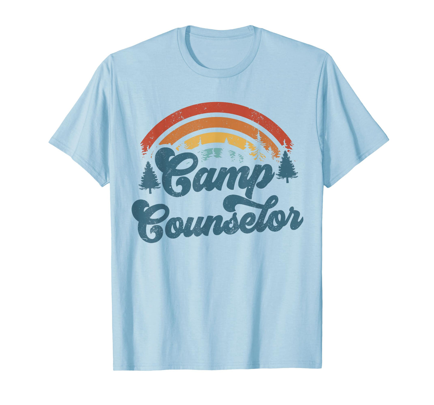 Summer Camp Counselor Staff Groovy Rainbow Camp Counselor T-Shirt