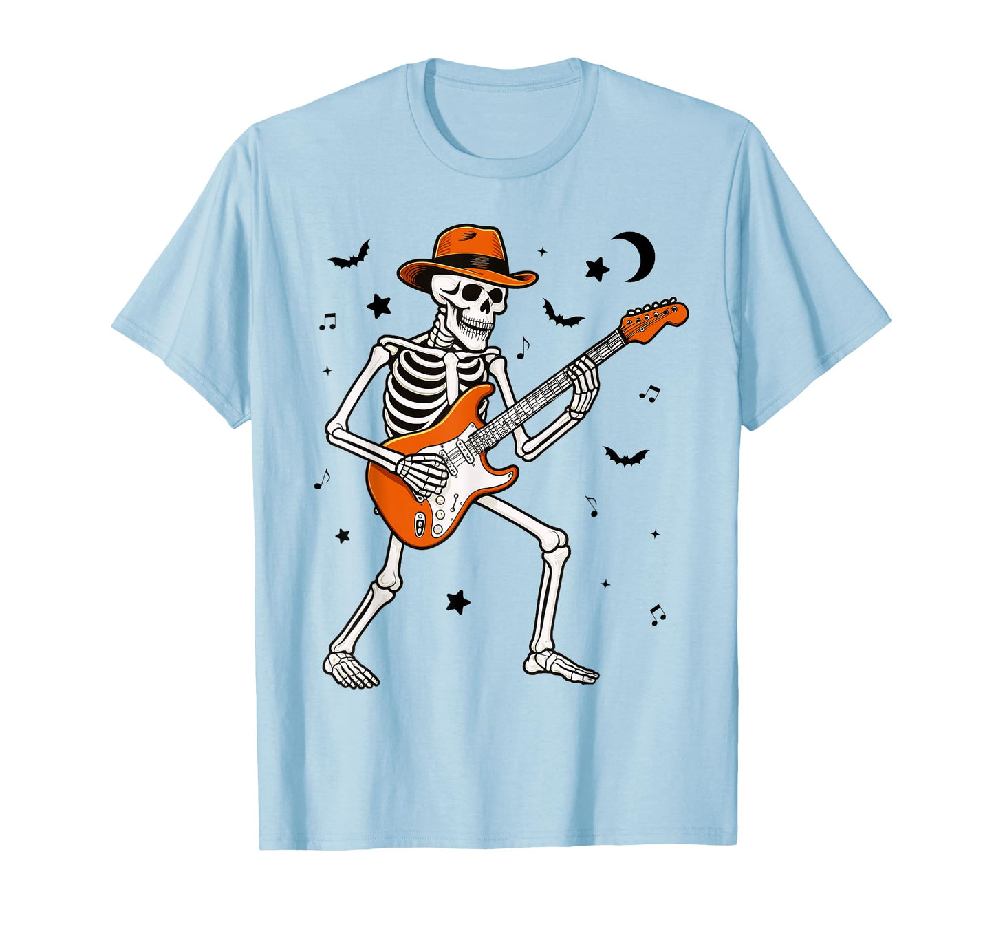 Skeleton Playing Guitar Guitarist Rock Halloween Skeleton T-Shirt