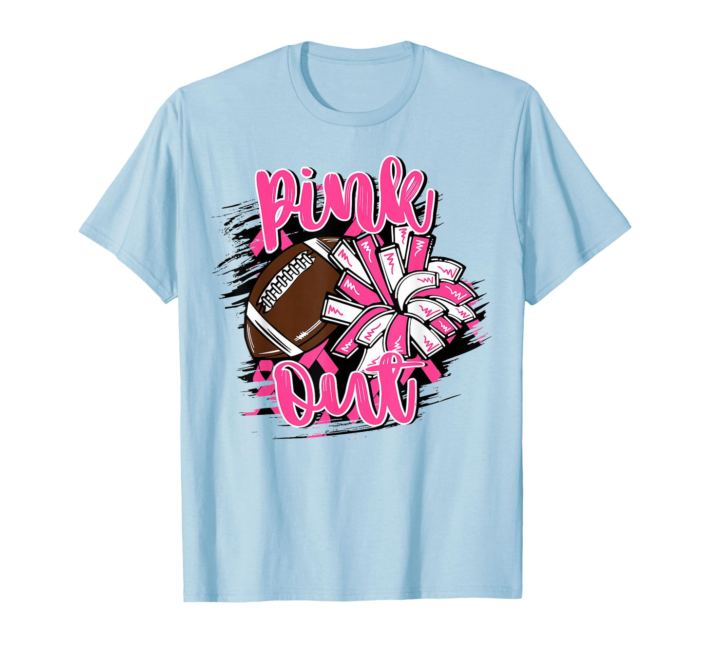 Pink Out Football Breast Cancer Awareness Cheer Mom Mama T-Shirt