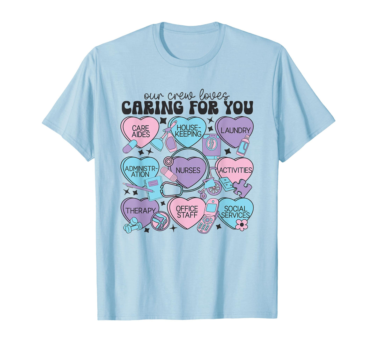 Assisted Living Facility Staff Valentine Nurse Heat Candy T-Shirt
