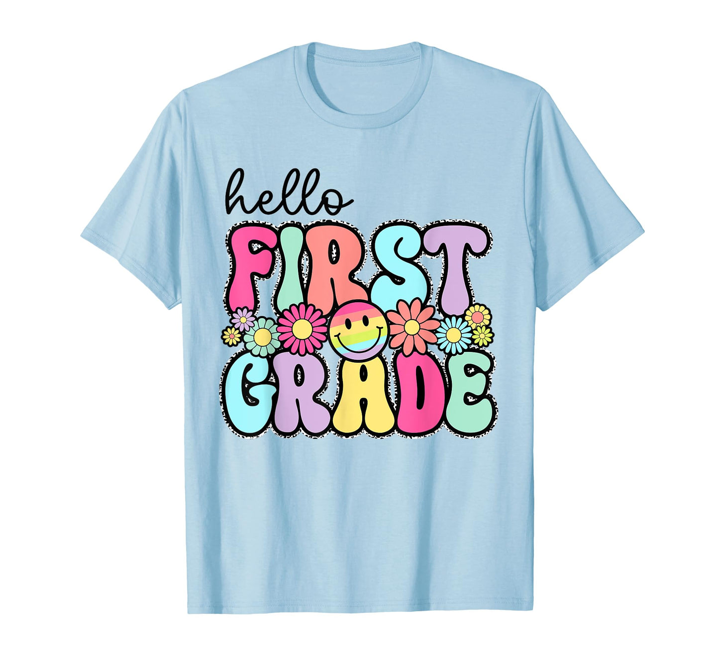 Hello First Grade 1st Day Back To School Teachers Girls Kids T-Shirt