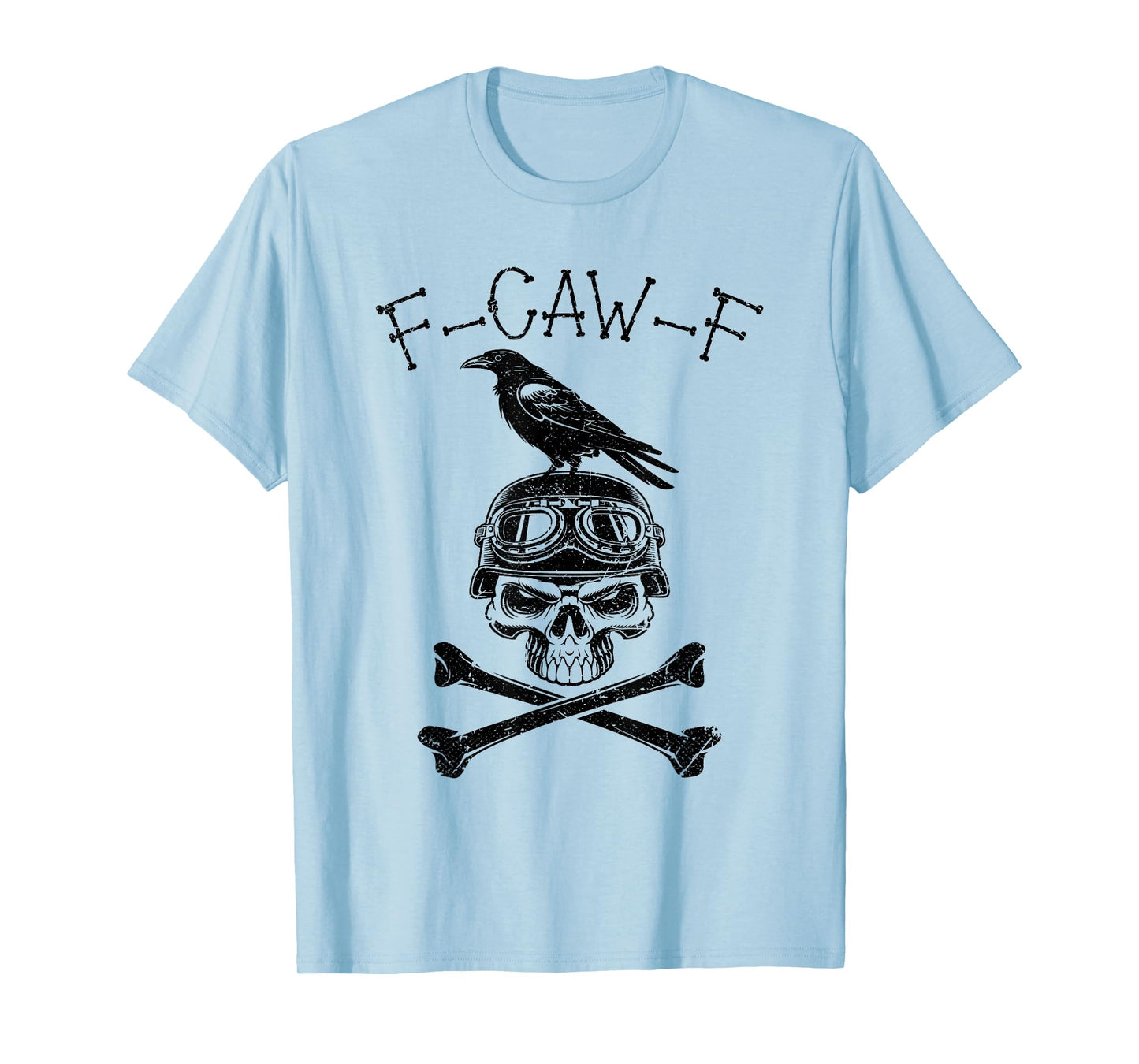 F-Caw-F Crow Caw Dark Raven and Skull Rider T-Shirt
