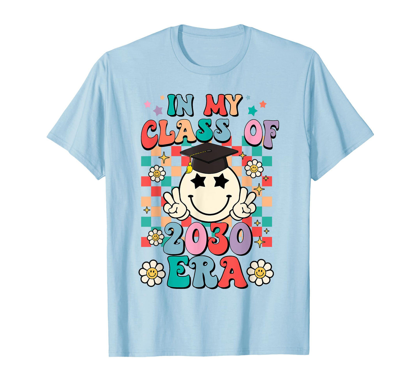 Retro Groovy In my Class of 2030 Era Class of 2030 Graduate T-Shirt