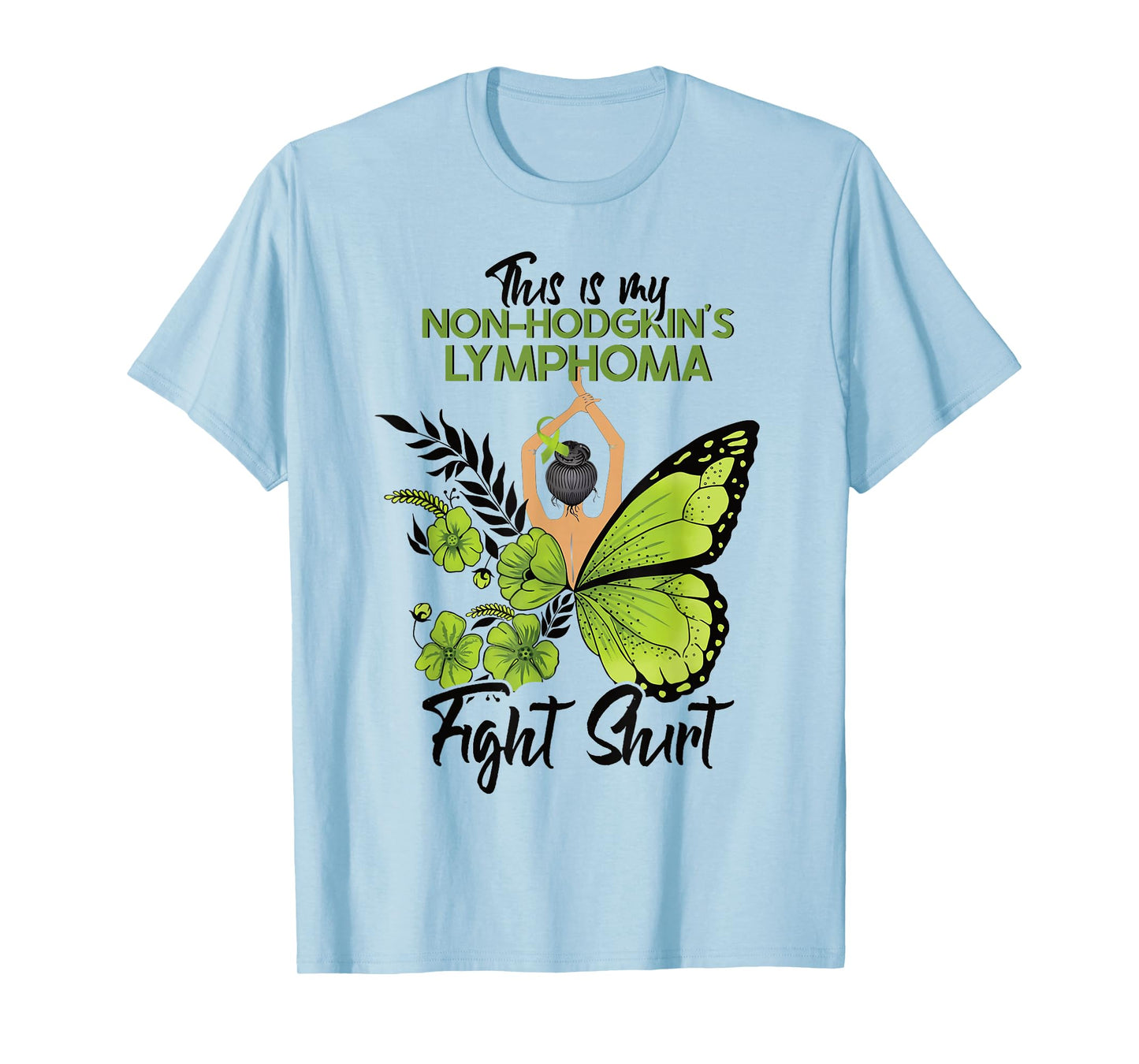 Non-Hodgkins Lymphoma Cancer Awareness Green Ribbon T-Shirt