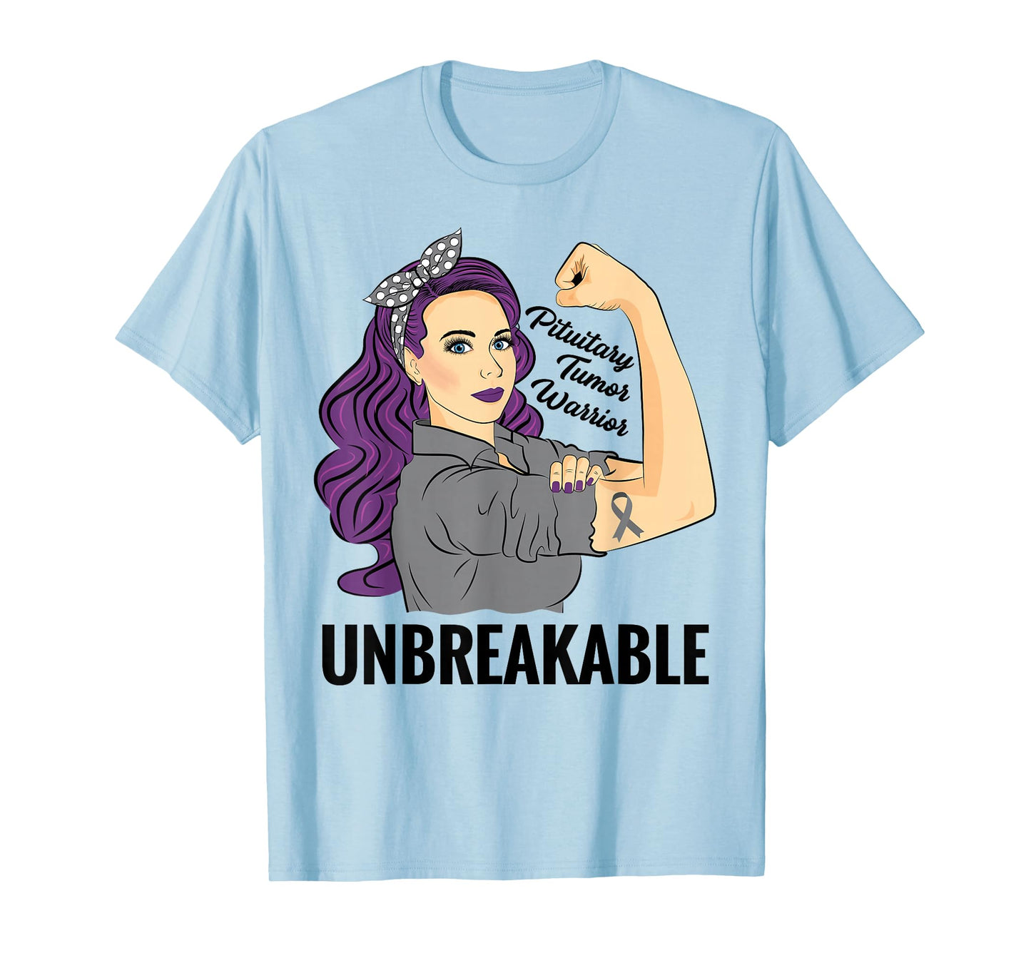Pituitary Tumor Warrior Unbreakable Gland Awareness T-Shirt