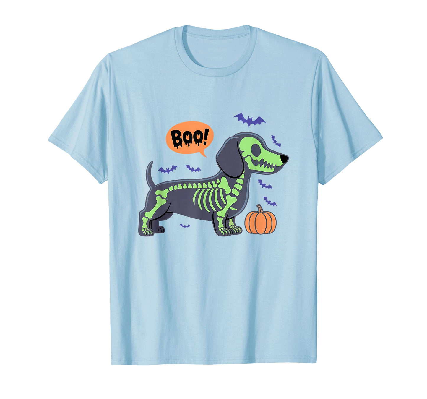 Funny Dachshund Halloween Wiener Dog Cute Doxie Skeleton Boo T-Shirt