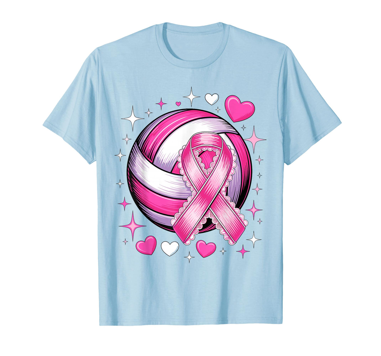 Volleyball Pink Breast Cancer Awareness T-Shirt