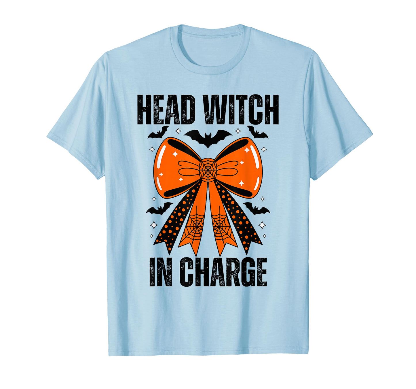 Head Witch in Charge Funny Mom Spooky Bow Halloween T-Shirt