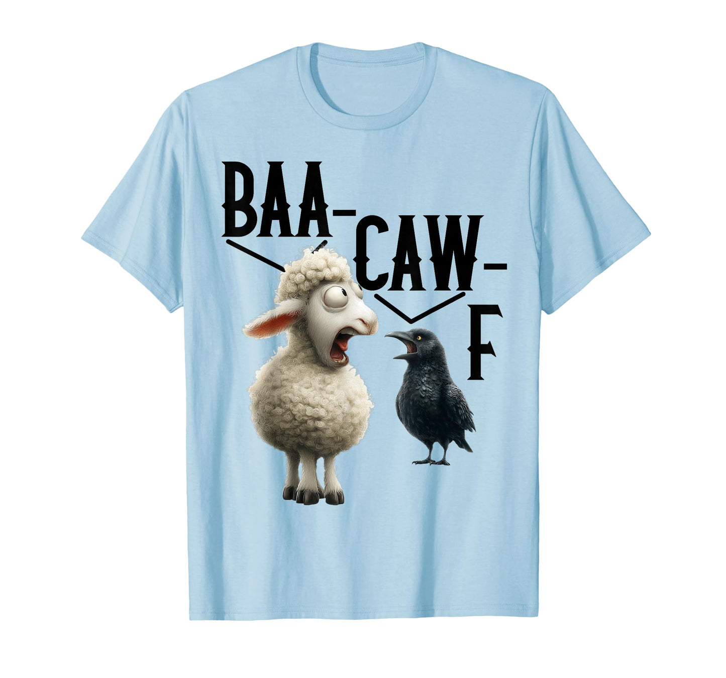 Animal Sound Pun Shirt – Baa Caw = Back Off Crow & Sheep Tee T-Shirt