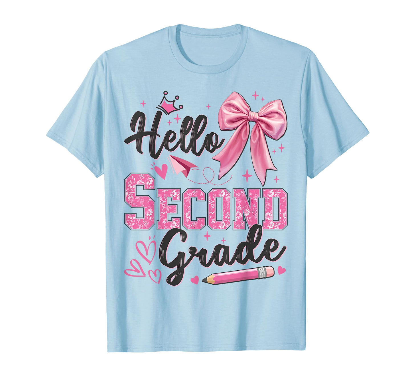 Hello Second Grade First Day Of School Coquette Teacher Girl T-Shirt