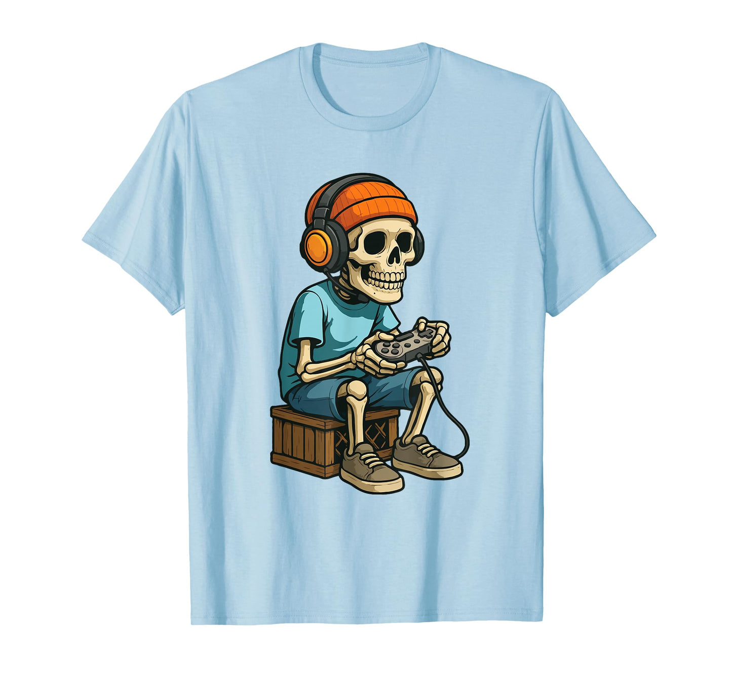 Halloween Skeleton Gamer Video Gaming Bruh Boys Kids Girls T-Shirt