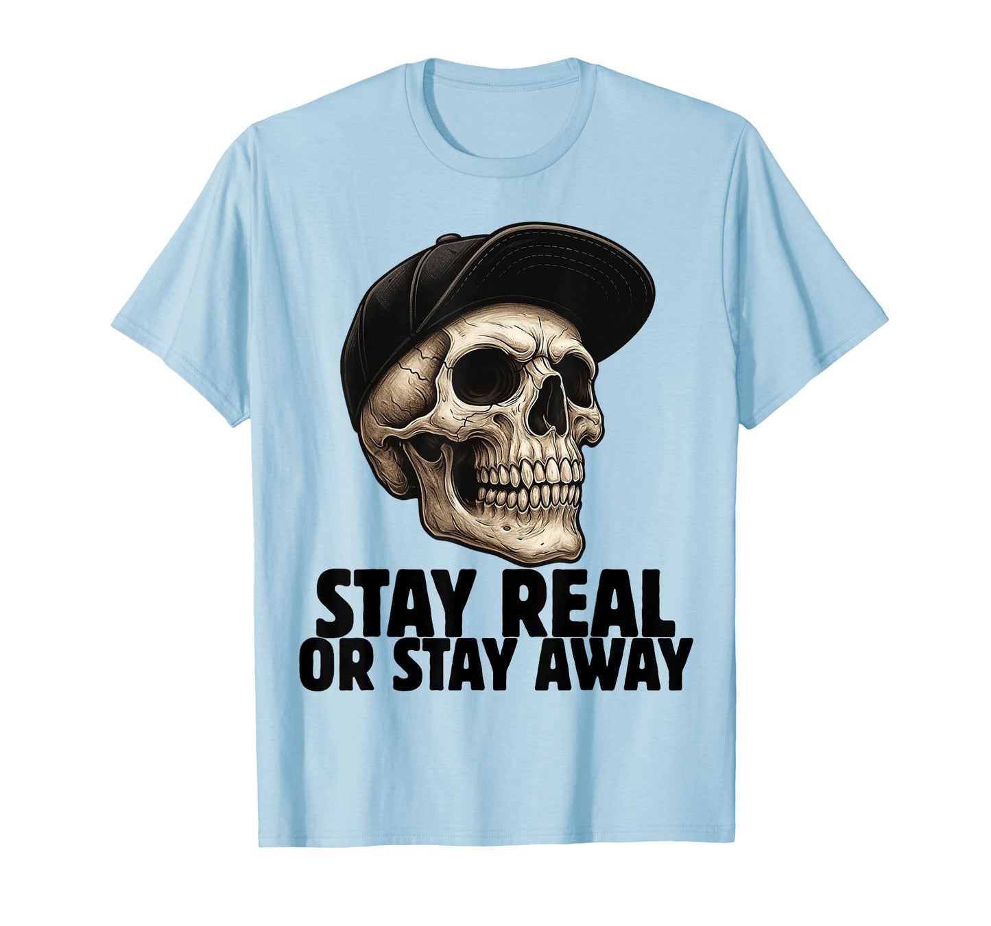 Skull in Cap Street Style Urban Art Skeleton T-Shirt