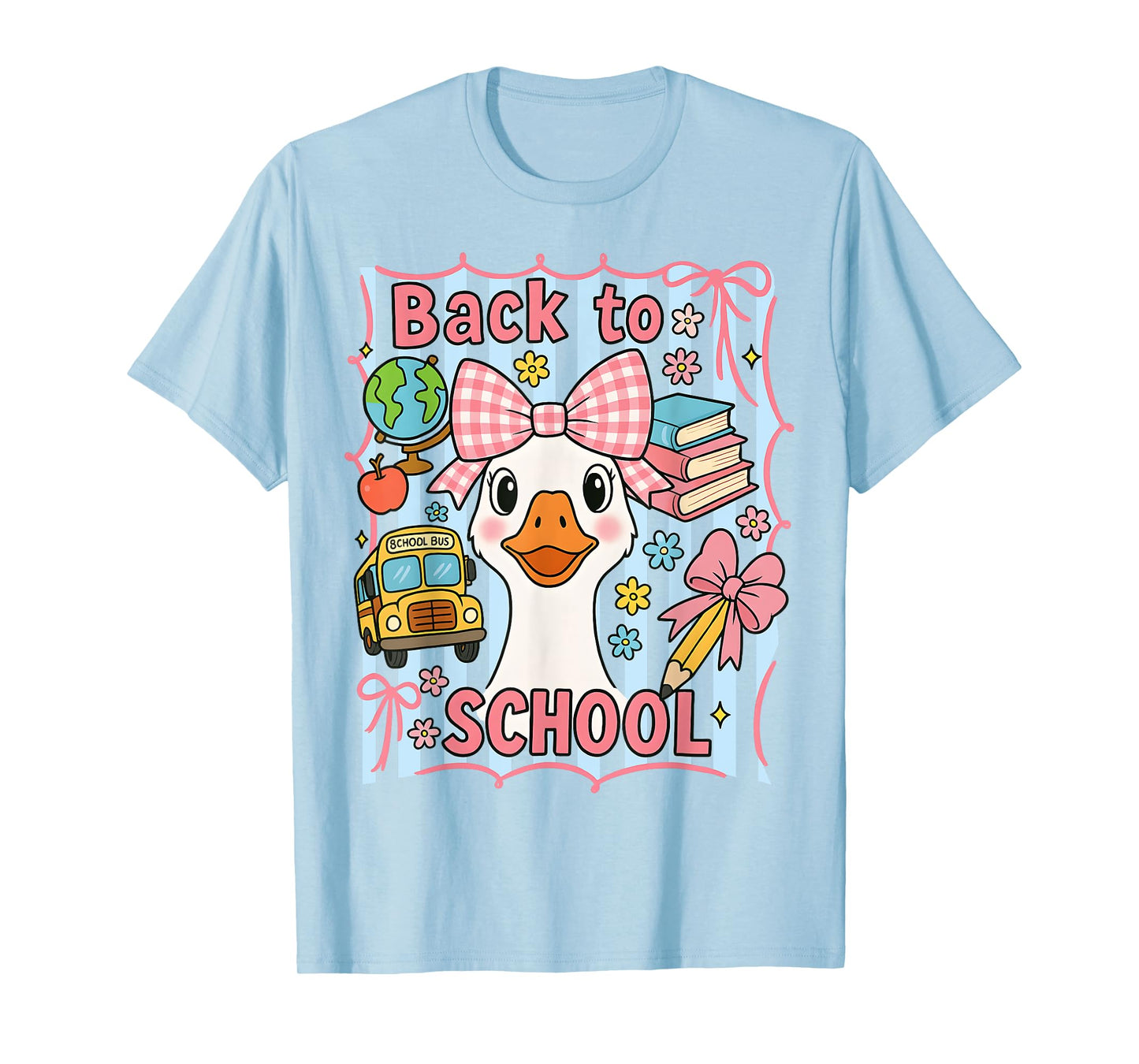 HUGvyn Back to School Goose Teacher Girl First Day Of School T-Shirt
