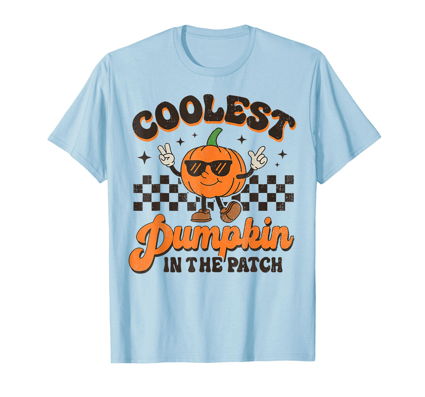 Groovy Coolest Pumpkin in The Patch Halloween for Boys Kids T-Shirt