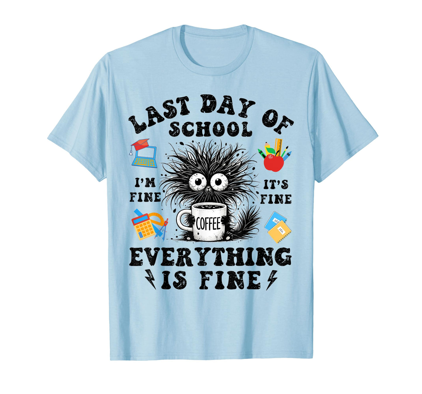 Last Day Of School-End Of School Year-I Survived Funny Cat T-Shirt for Men Women Kids