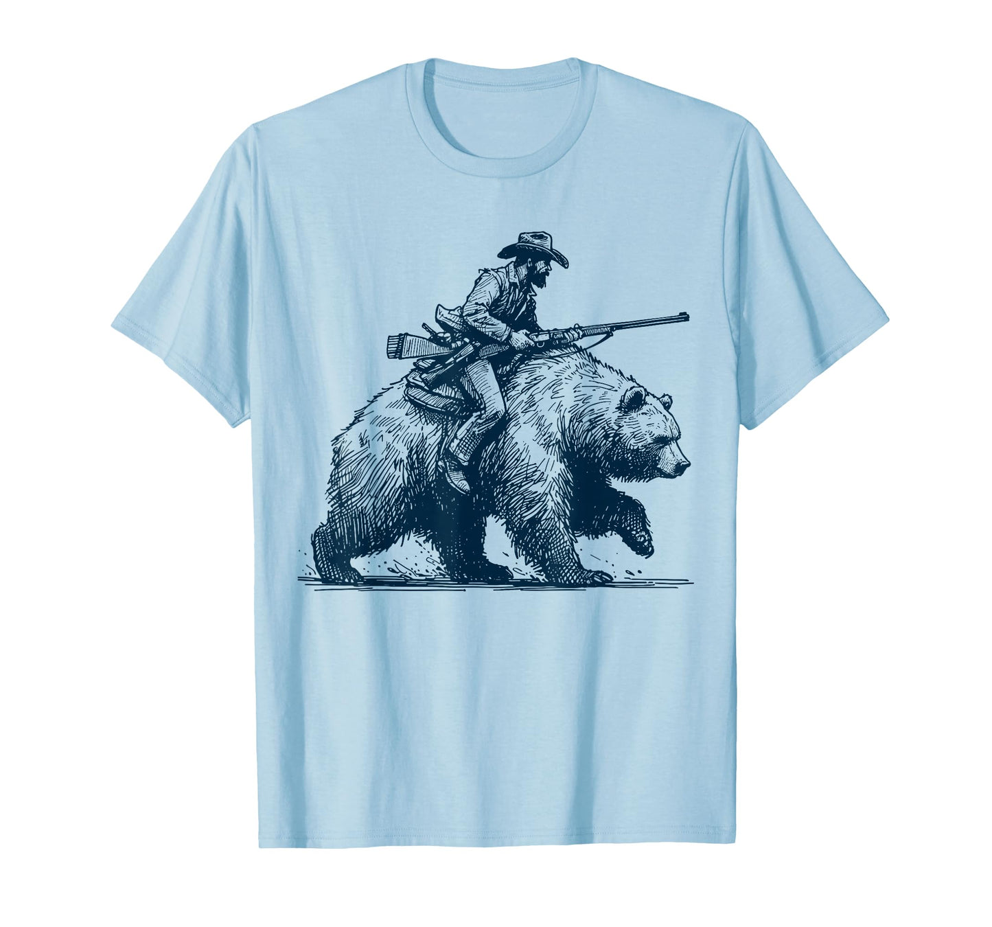 Funny Lumberjack Cowboy Riding on a Bear T-Shirt