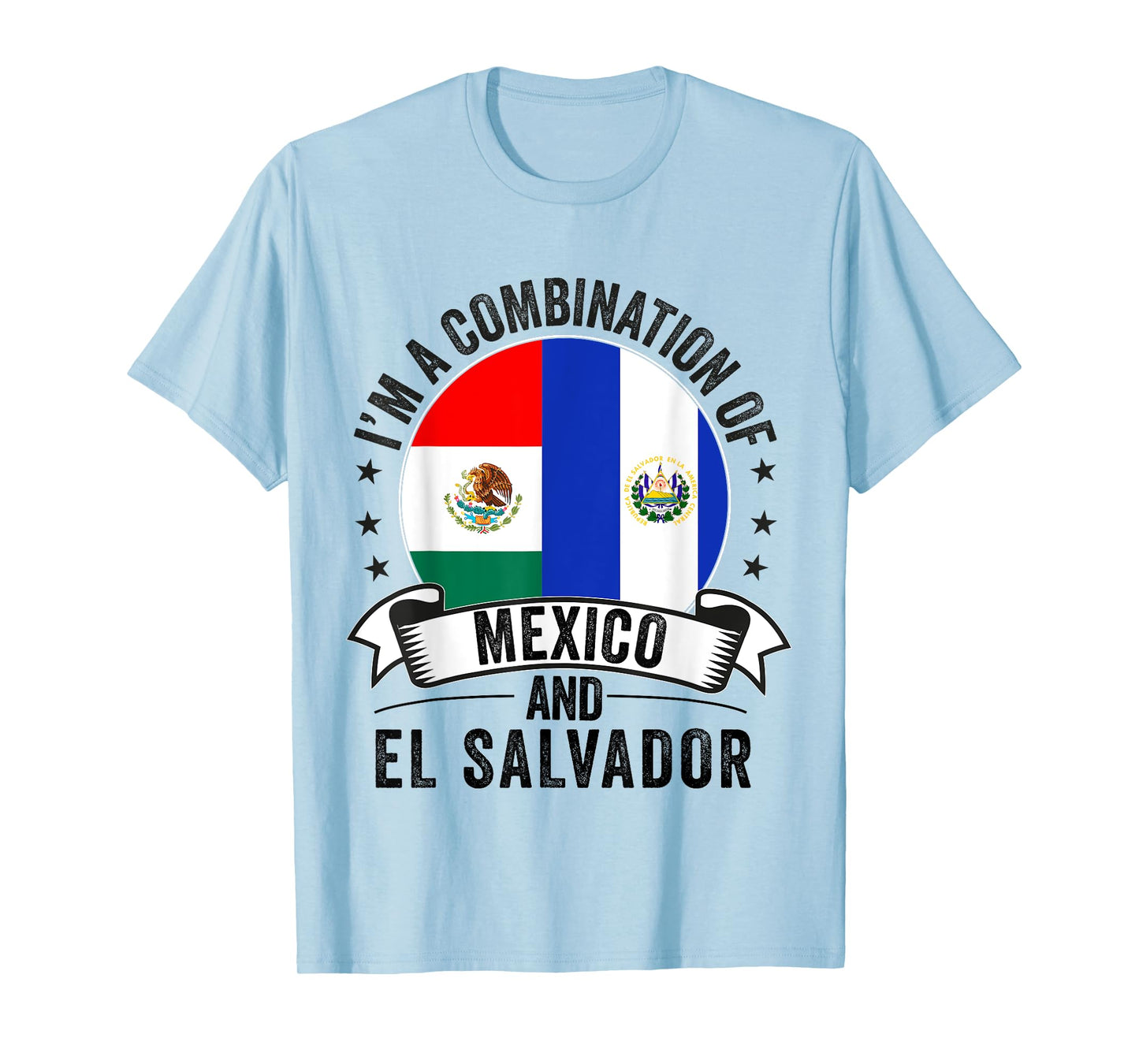 Half Salvadorian Half Mexican flag mexico and Salvadoran T-Shirt