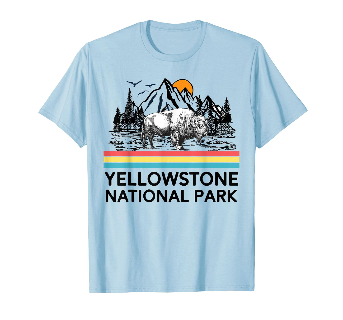 Vintage Yellowstone National Park Retro Mountains T-Shirt