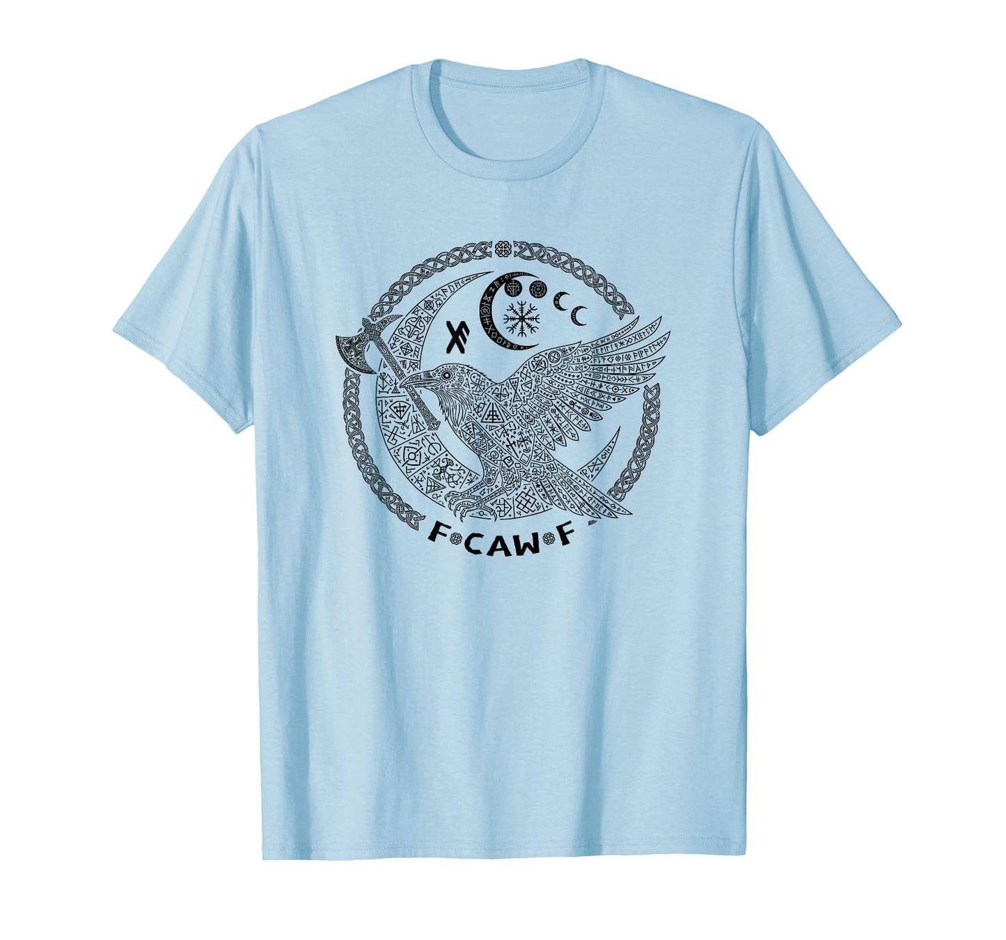 F CAW F Raven Crow Norse Viking Bird Funny Bad Language T-Shirt