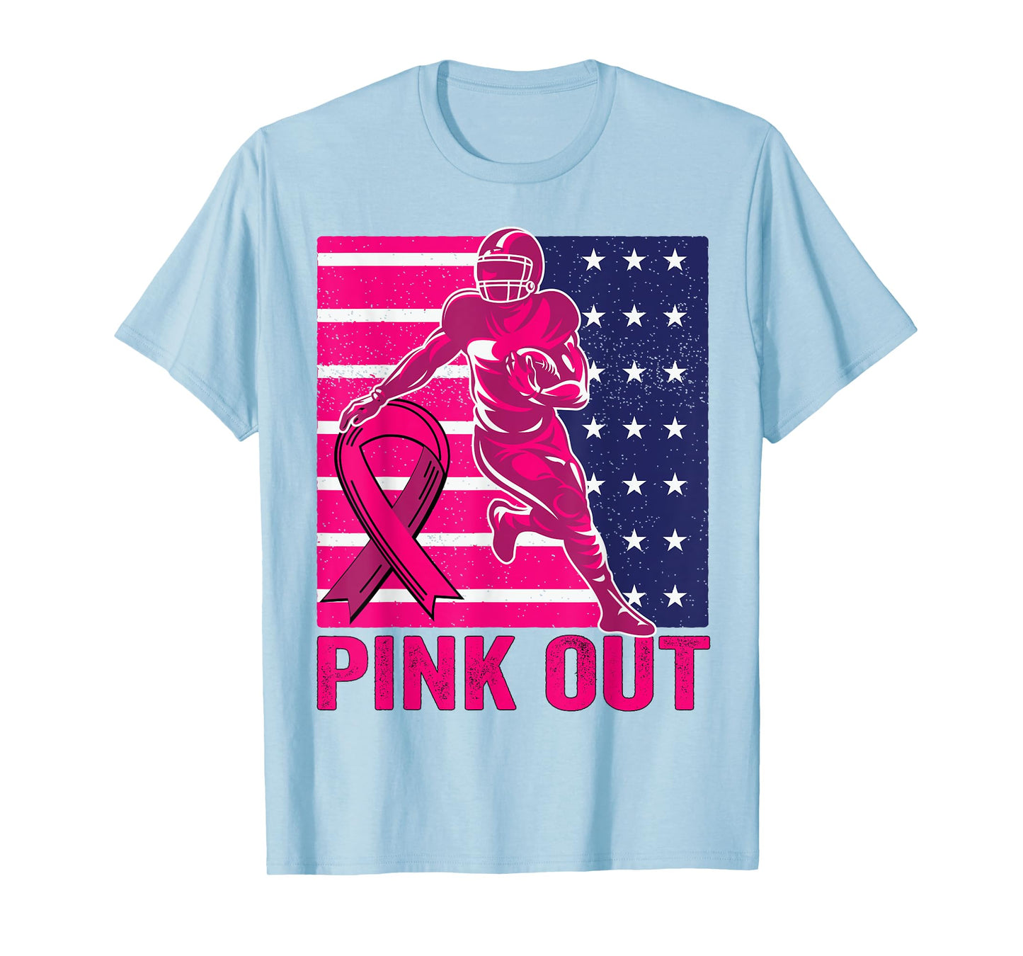 Pink Out Breast Cancer Awareness Football Breast Cancer T-Shirt
