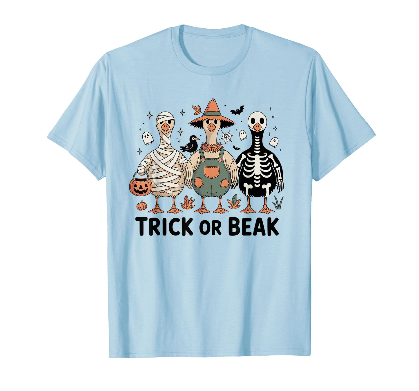 Trick or Beak Funny Goose Trio Halloween Costume Party T-Shirt