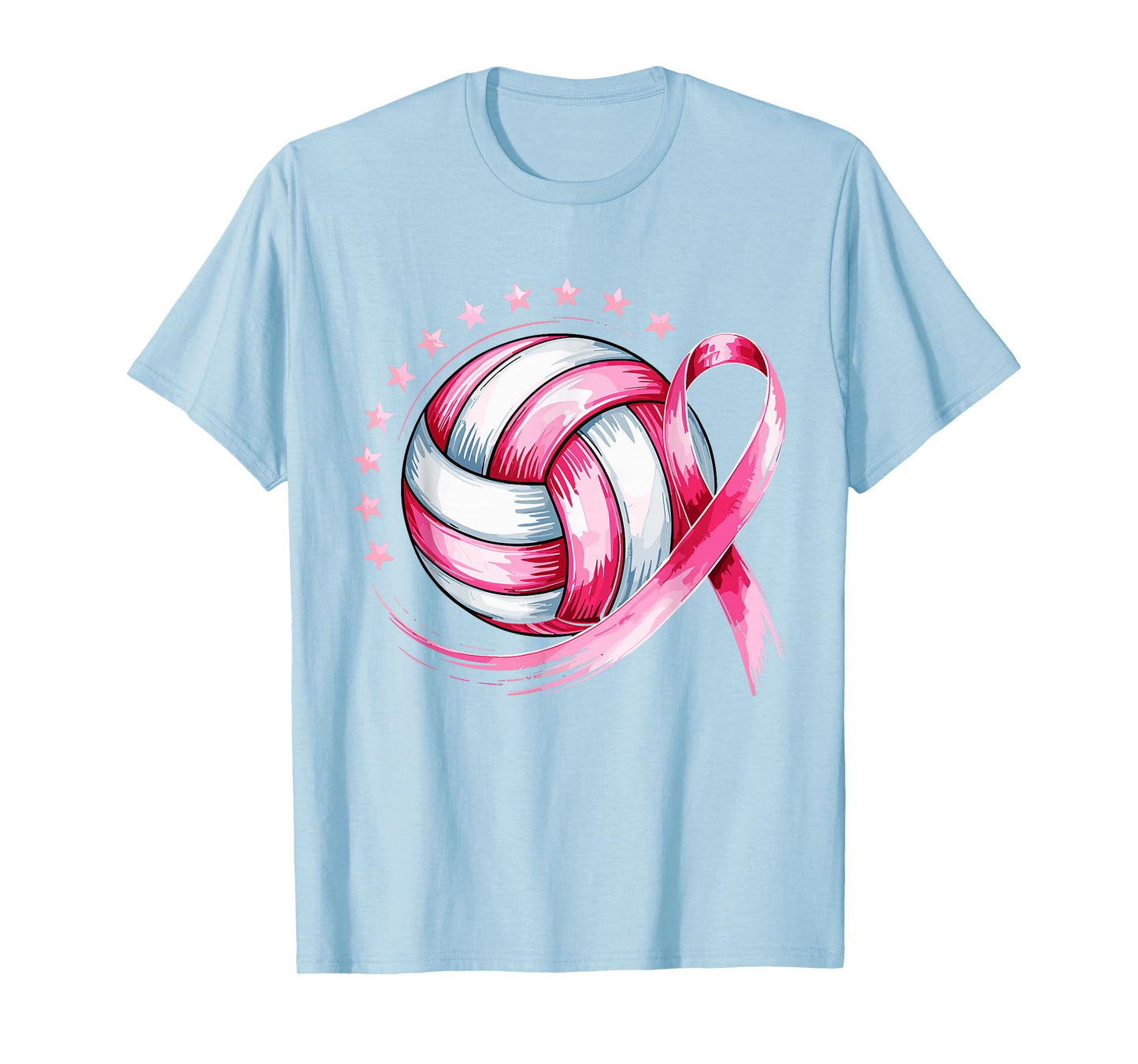 Volleyball Pink Breast Cancer Awareness T-Shirt