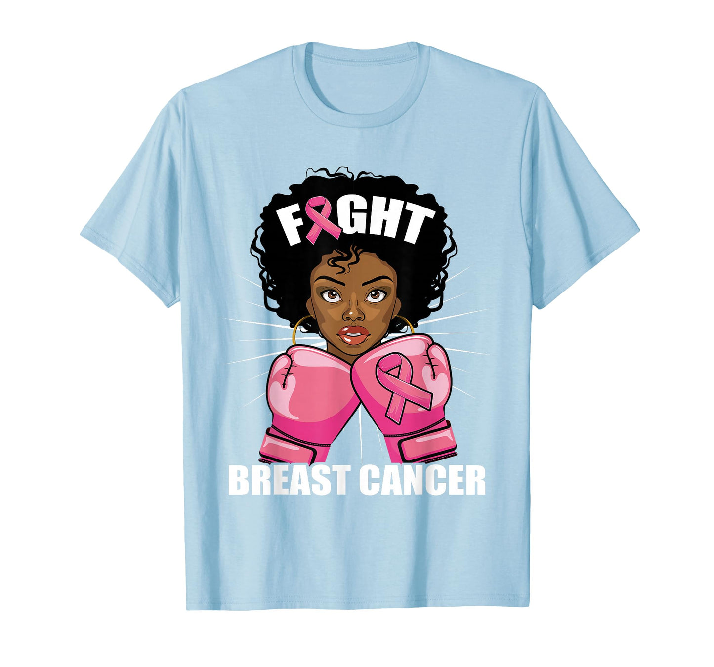 Fight Breast Cancer Awareness African American Black Women T-Shirt