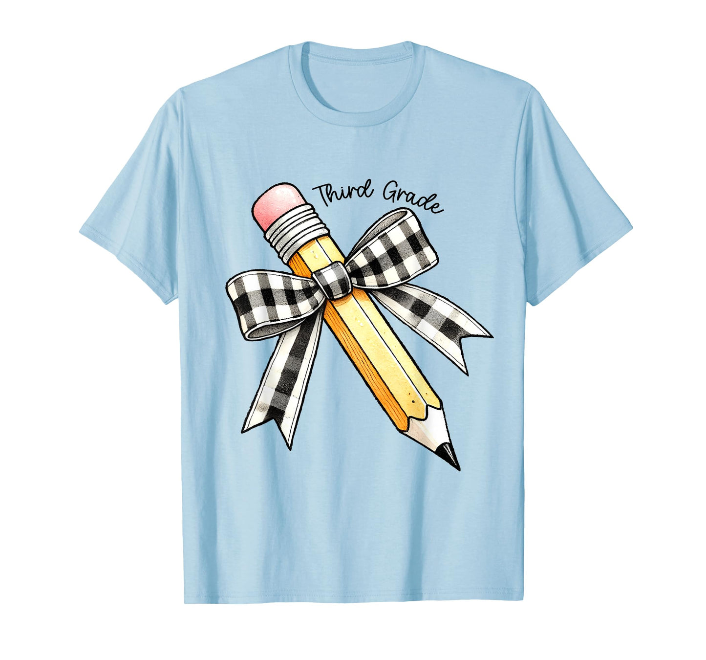 Third Grade Teacher Girl Coquette Pencil Bow 3rd Grade Team T-Shirt