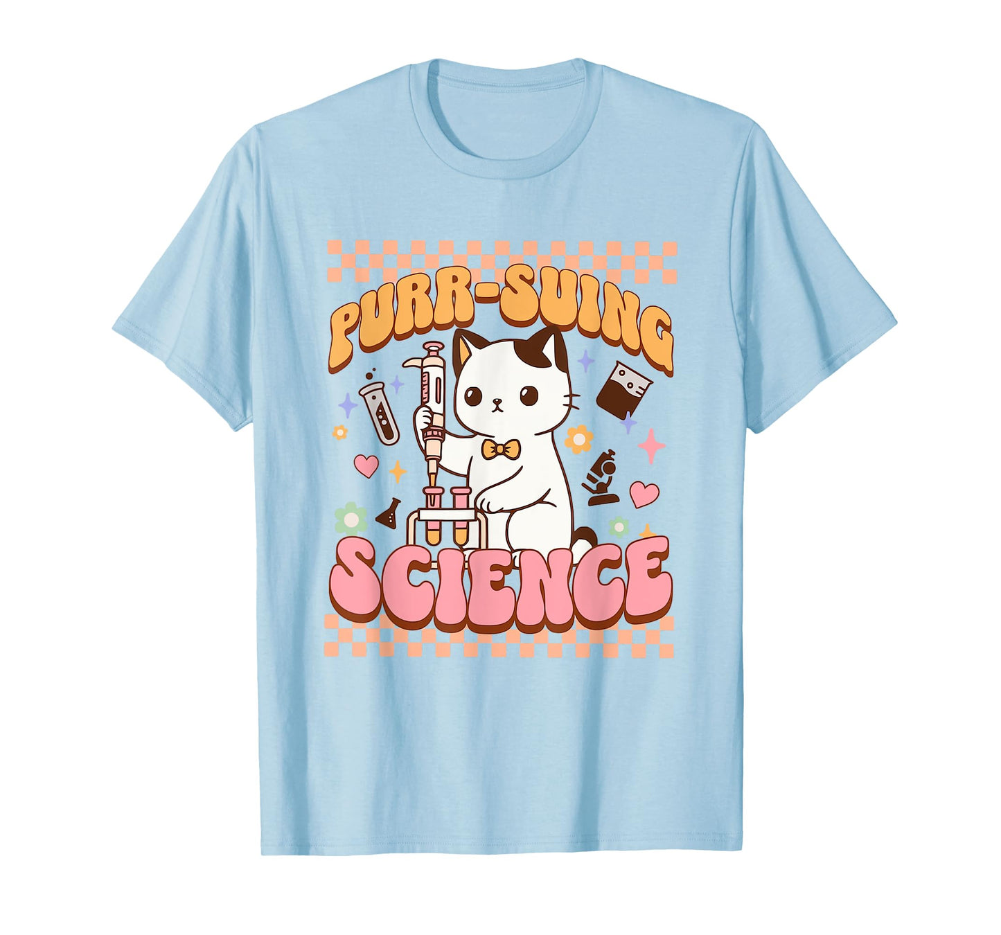 Cat Science Laboratory Scientist Chemistry Microbiology STEM T-Shirt for Men Women