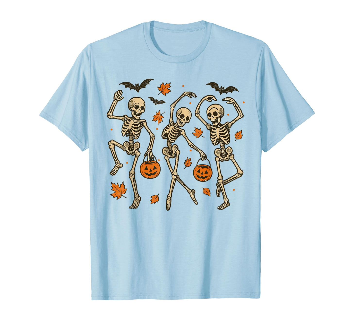 Halloween Dancing Skeleton Pumpkin Retro Halloween T-Shirt