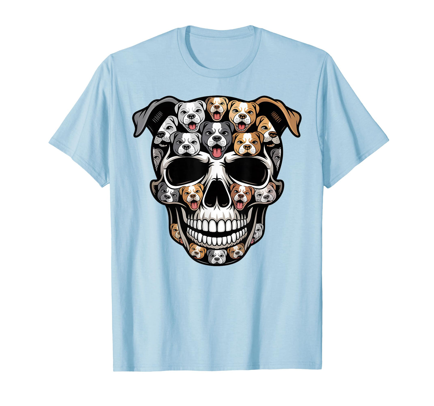 Funny Dog Lover Pitbull Skull Halloween Costume Men Women T-Shirt