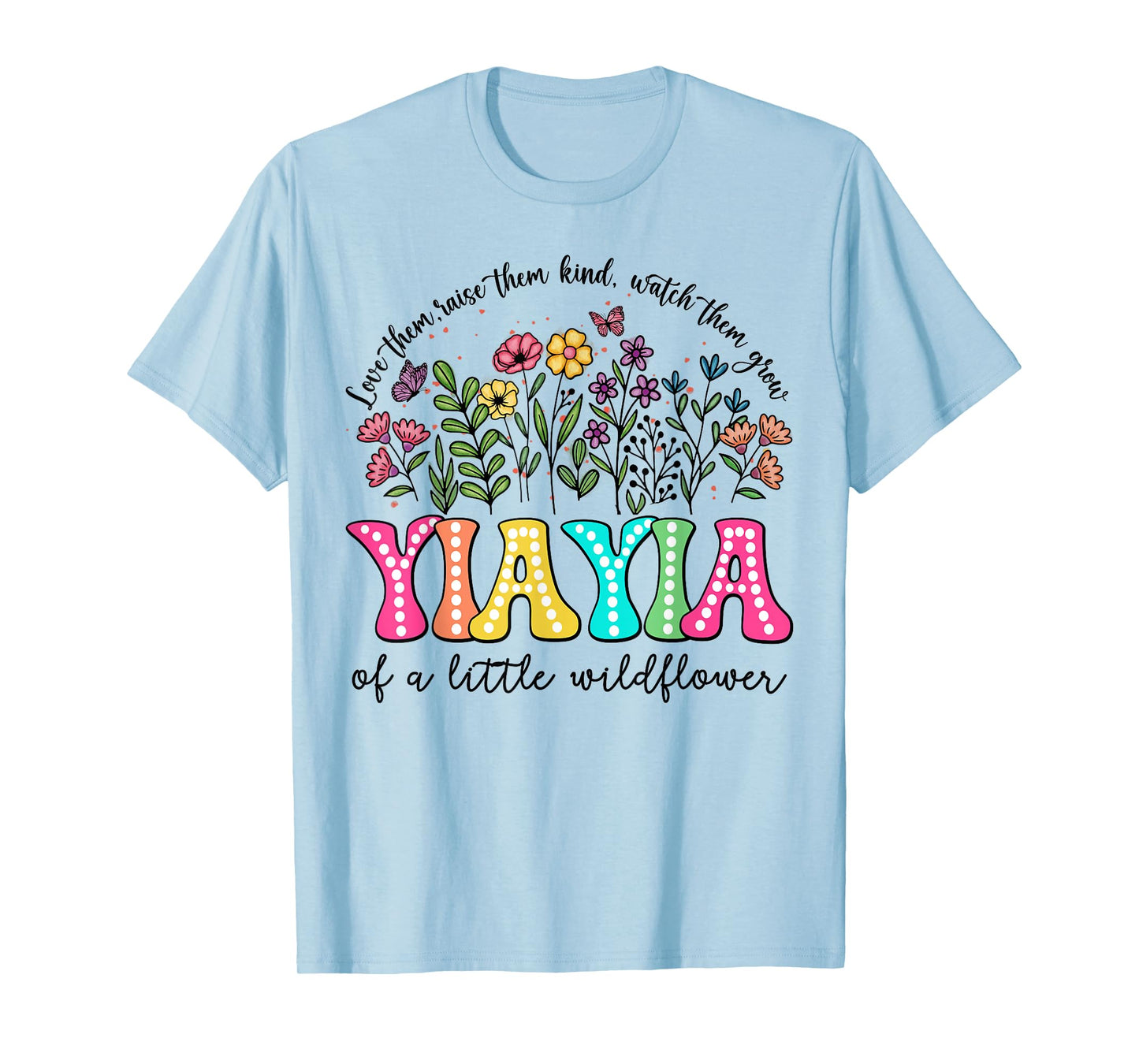 YiaYia Of The Little Wildflower Birthday Kids Groovy T-Shirt