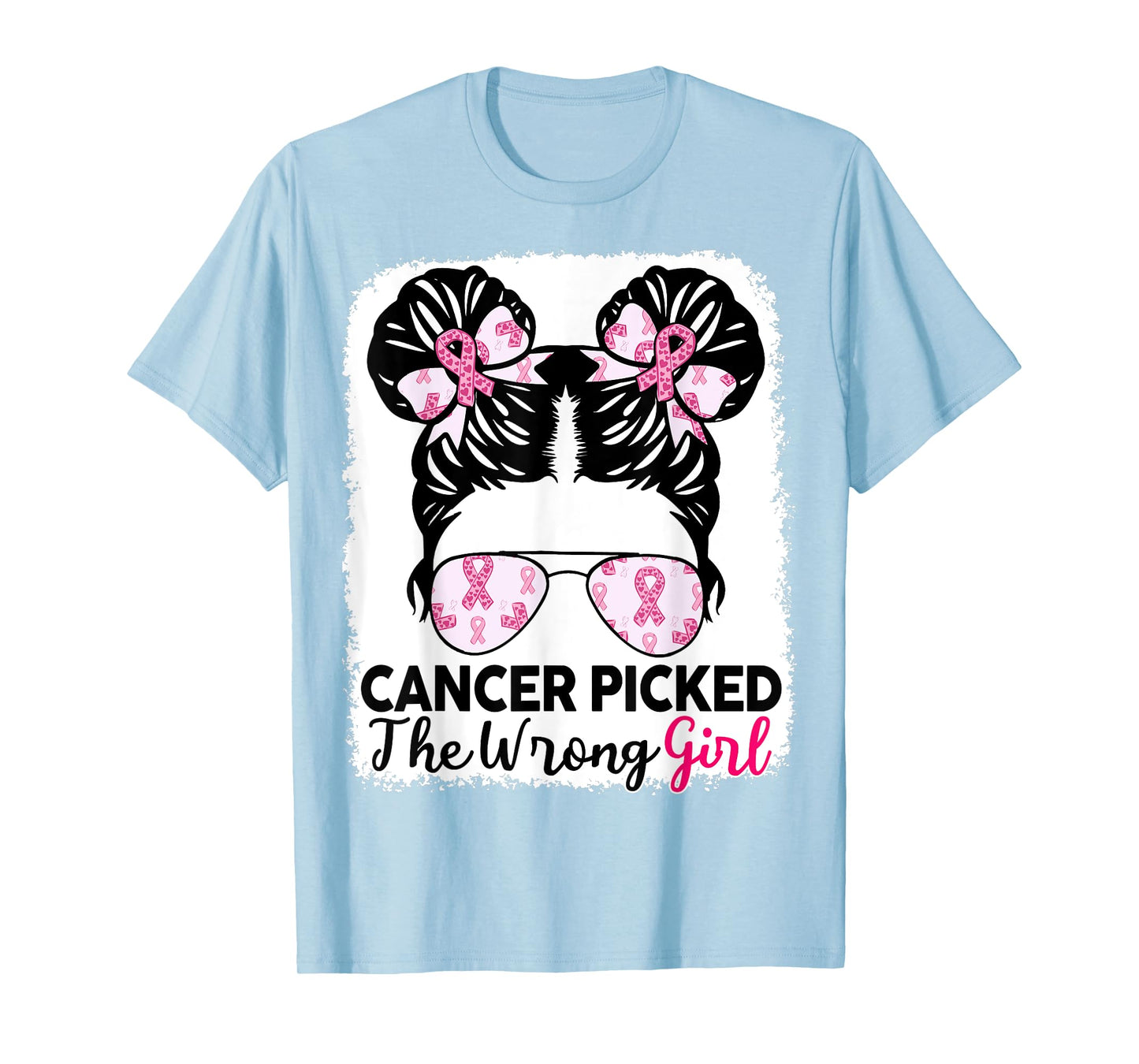 Breast Cancer Awareness Cancer Picked Wrong Girl Kids Youth T-Shirt