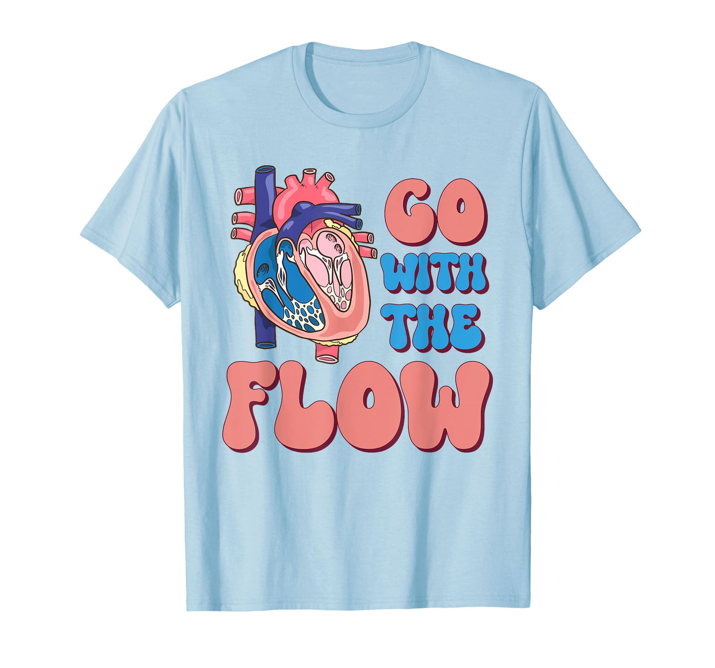 CVICU Cardiac Nurse Anatomy Cardiology Human Heart Flow T-Shirt