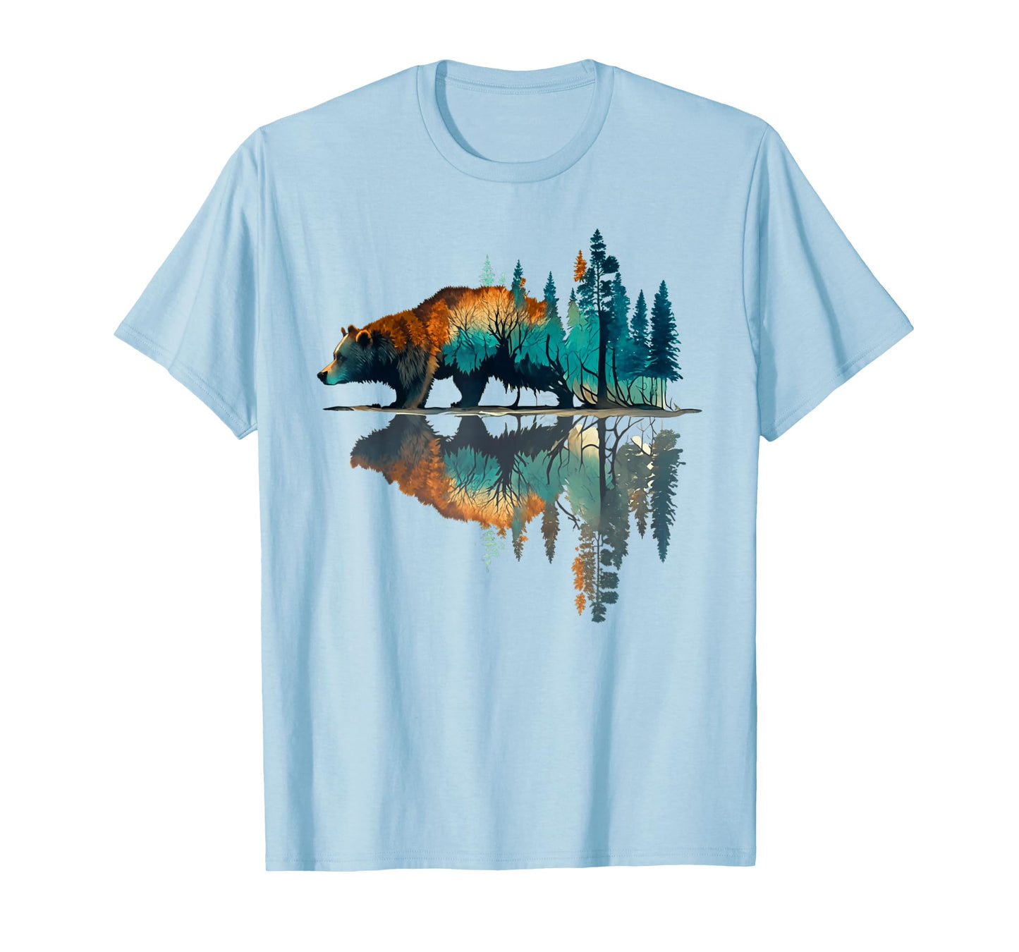 Trees Reflection Wildlife Nature Animal Bear Outdoor Forest T-Shirt