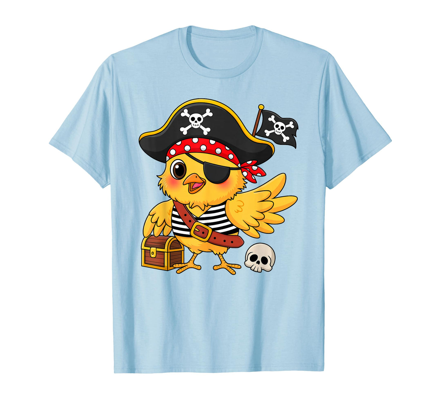 Chicken Halloween Costume Men Women Farmer Chicken Pirate T-Shirt