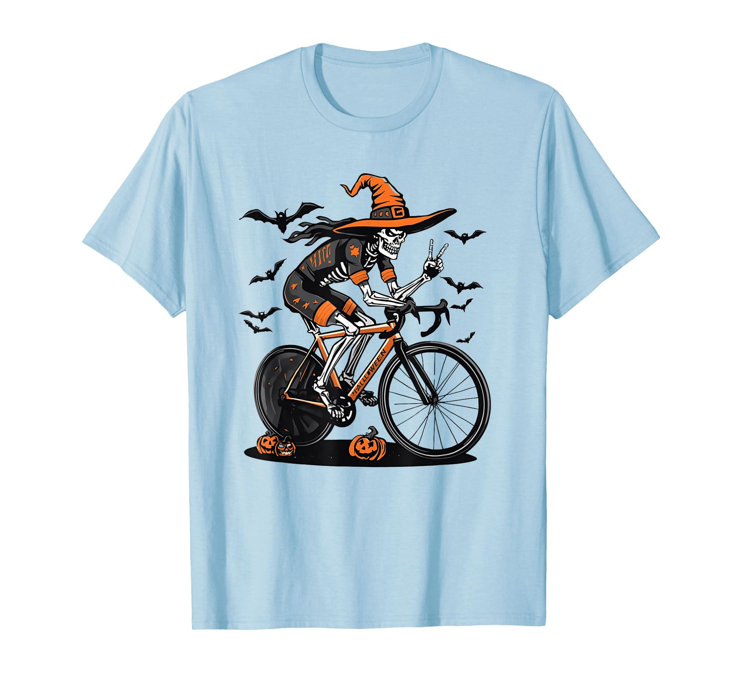 Halloween Skeleton Cyclist Skeleton Bicycle Cycling T-Shirt