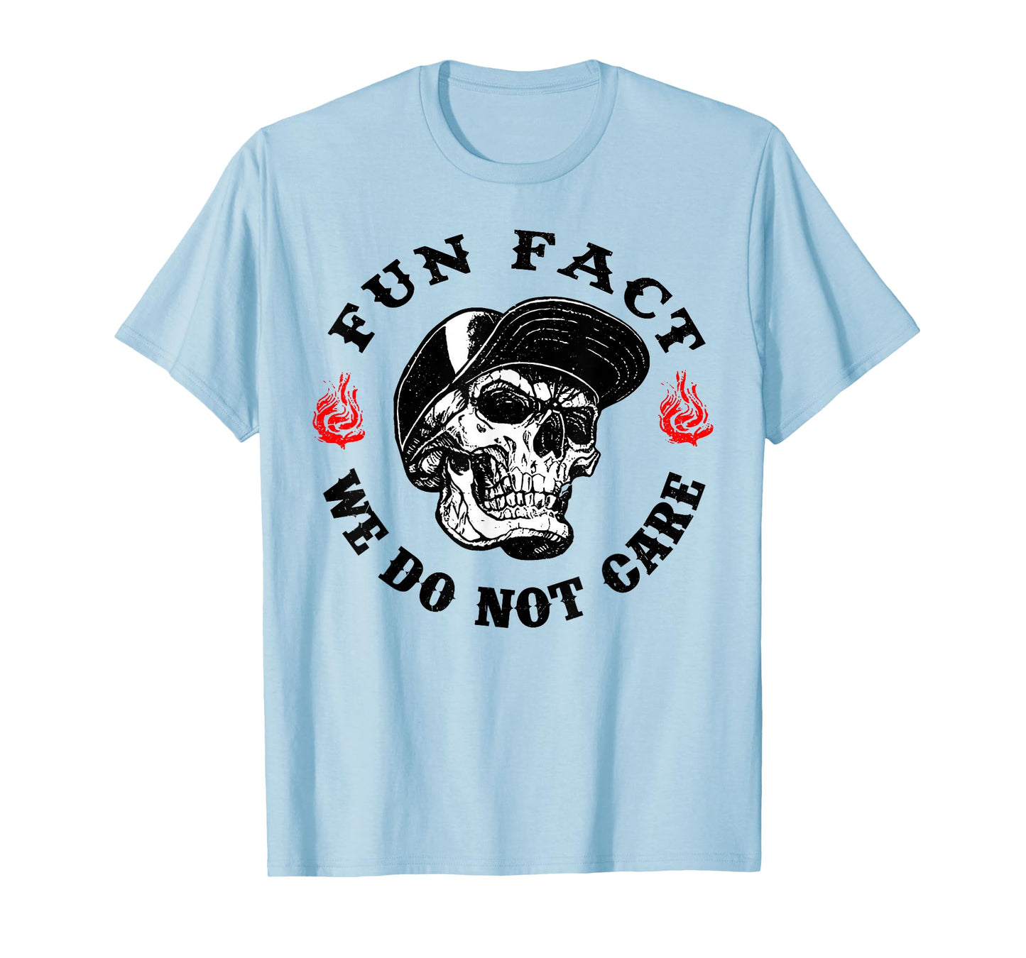 Vintage Fun Fact I Don't Care Skeleton Sarcastic Adult T-Shirt