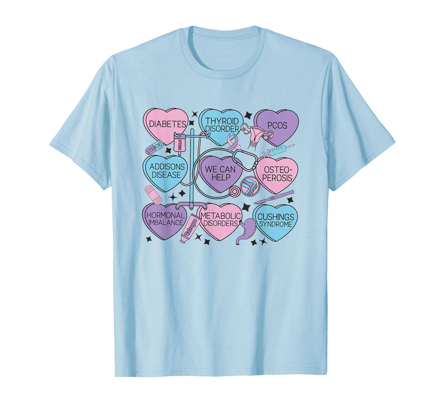 Retro Endocrinology Valentine's Endocrinologist Heart Candy T-Shirt