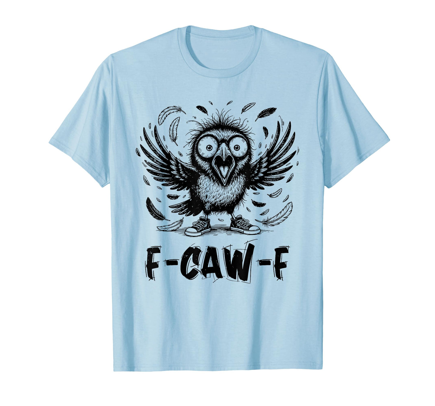 Funny Crow F-CAW-F Graphic Gothic Black Raven Moon Halloween T-Shirt