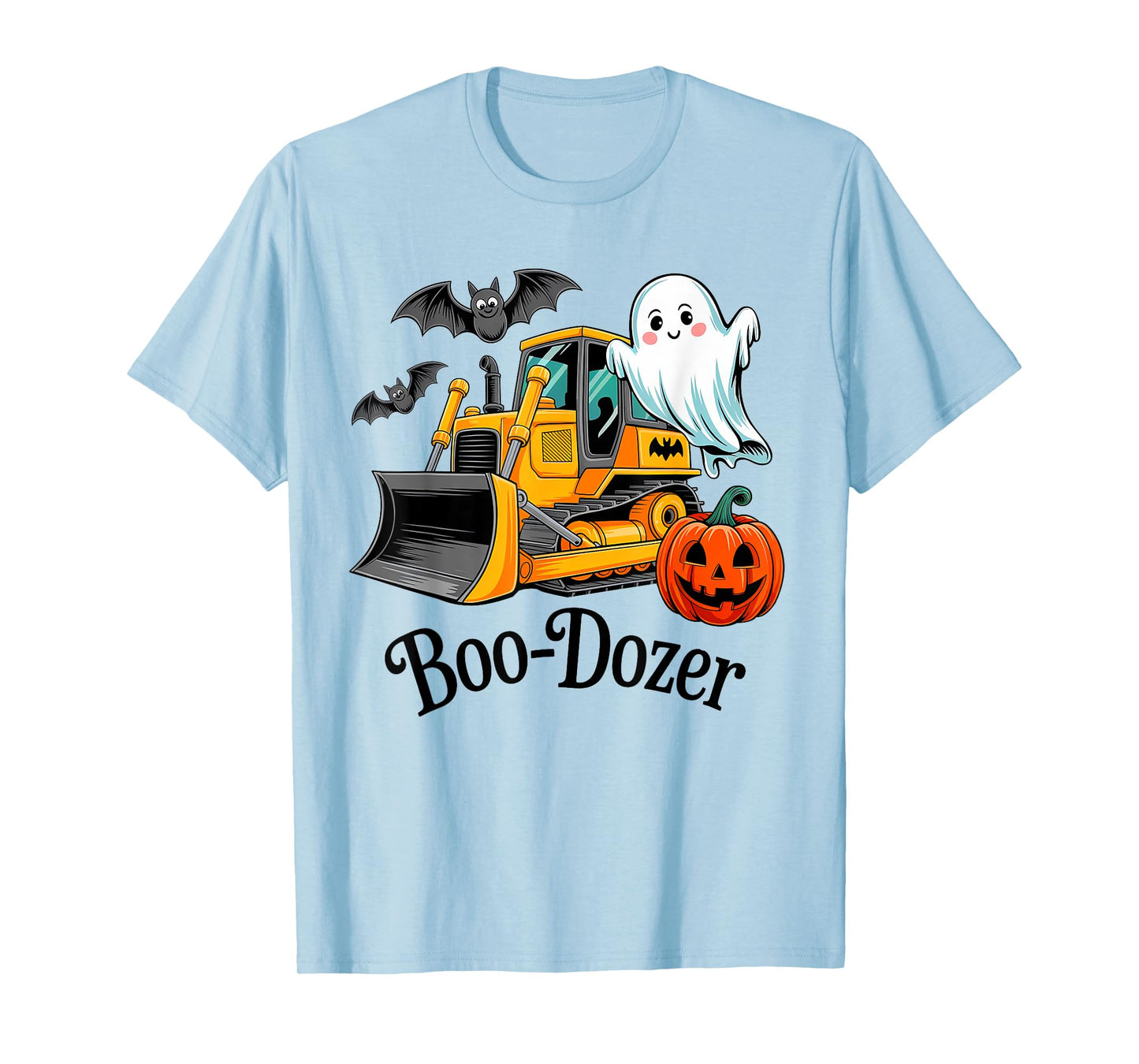 Halloween Bulldozer Construction Trucks Ghost Halloween Kids T-Shirt